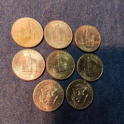 8 KENNEDY BICENTENNIAL HALF DOLLARS ALL DENVER MINT