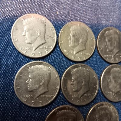 FOUR 1971-D & FOUR 1972 KENNEDY HALF DOLLARS