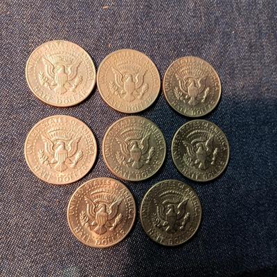 FOUR 1971-D & FOUR 1972 KENNEDY HALF DOLLARS