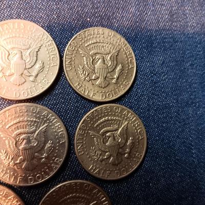 FOUR 1971-D & FOUR 1972 KENNEDY HALF DOLLARS