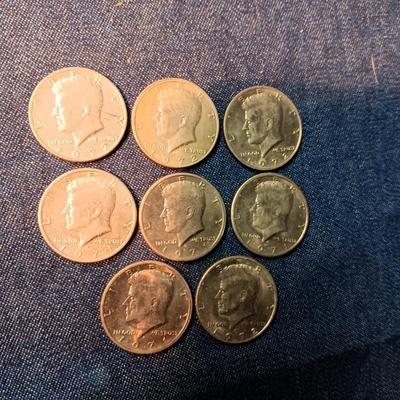 FOUR 1971-D & FOUR 1972 KENNEDY HALF DOLLARS