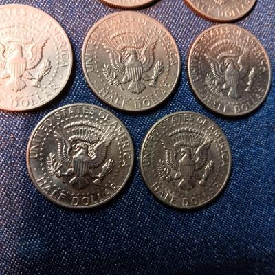 FOUR 1971-D & FOUR 1972 KENNEDY HALF DOLLARS