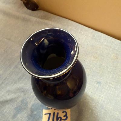 Japanese peacock & floral vase