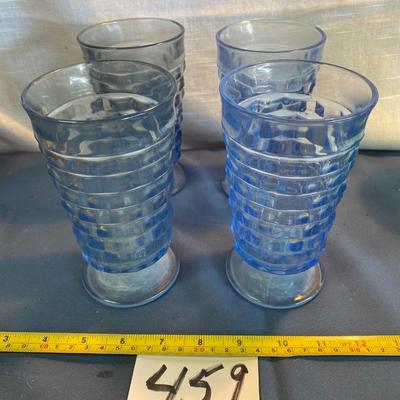 Indiana Iced Blue Footed Goblets