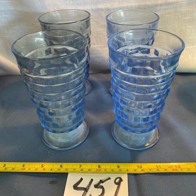 Indiana Iced Blue Footed Goblets