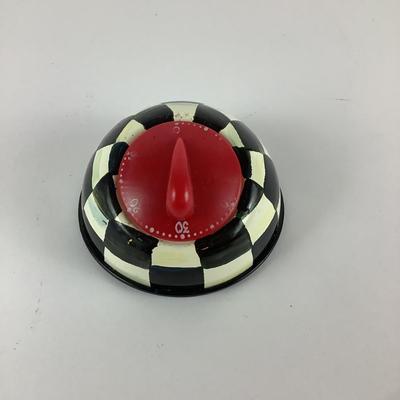 254 Mackenzie Childs Enamel Courtly Check Kitchen Timer