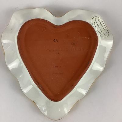 255 Mackenzie Childs Courtly Check Heart Dish and Canister Lid