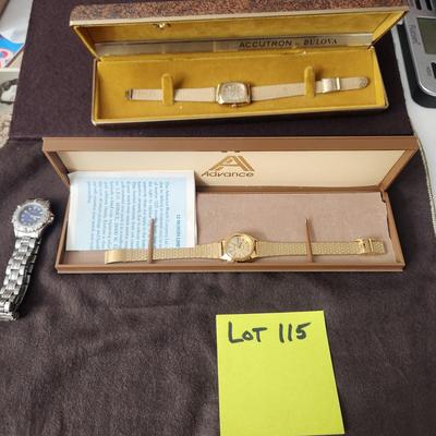 Lot of 3 Women's Watchers Pulsar Working , Advance, Accutron by Bulova