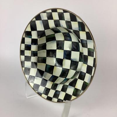 256 Mackenzie Childs Courtly Check Enamel Centerpiece Bowl