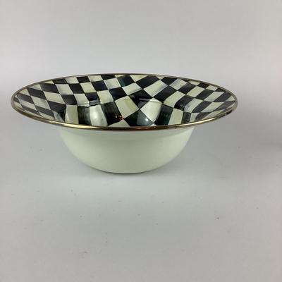 256 Mackenzie Childs Courtly Check Enamel Centerpiece Bowl