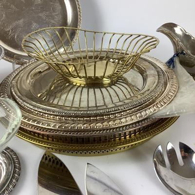257 Large Lot of Silver plated Serving Dishes