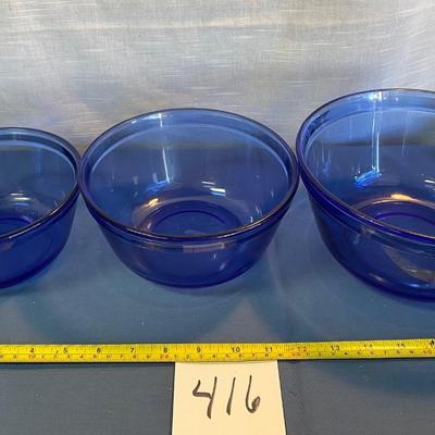 Anchor Hocking Blue Mixing Bowl Set