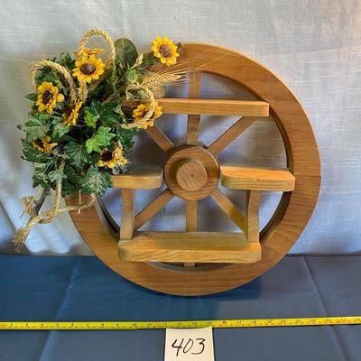 Wooden Wheel Shelf