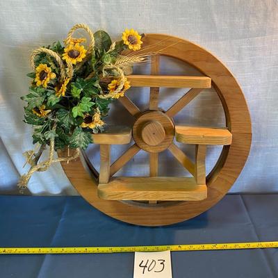 Wooden Wheel Shelf