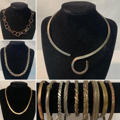 Gold, Silver, & Copper Necklaces & Cuff Bracelets, incl. 925 (ST-HS)
