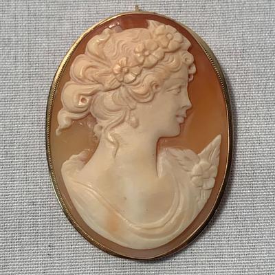 14K Cameo Earrings & Pendant Set (ST-HS)