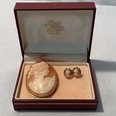 14K Cameo Earrings & Pendant Set (ST-HS)