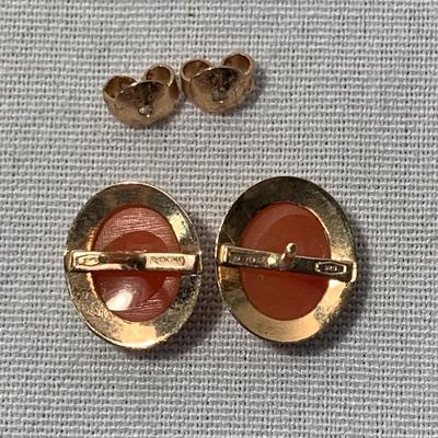 14K Cameo Earrings & Pendant Set (ST-HS)
