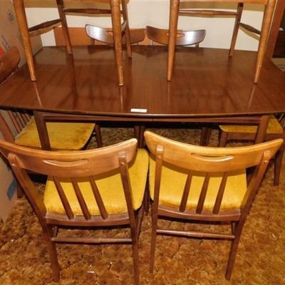 6337/1 MCM Statesville Chair Company Dining Room Table 8 Chairs