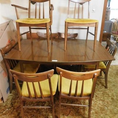 6337/1 MCM Statesville Chair Company Dining Room Table 8 Chairs