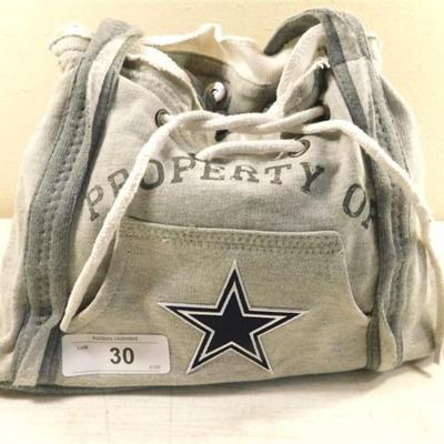 6337/30 Dallas Cowboys Lot ~ Pro-Fan-ity Dallas Cowboys Purse ~ Sweatshirt Purse / Snap Back Hat
