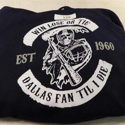 6337/125 Gilden Dallas Hoodie ~ Size XL ~ Win - Lose or Tie Dallas Fan Till I Die