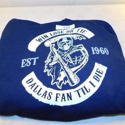 6337/125 Gilden Dallas Hoodie ~ Size XL ~ Win - Lose or Tie Dallas Fan Till I Die
