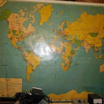 6337/53 Vintage Rolled Map By Nystrom Readiness World Map