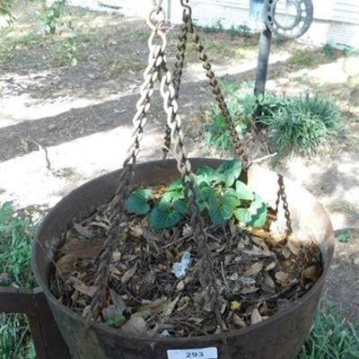6337/293 Cast Iron Cauldron on Chain 20" x 13.5"