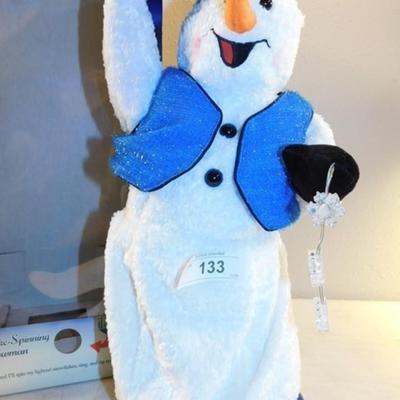 6337/133 Snowflake Spinning Snowman ~ 17" ~ Battery Operated