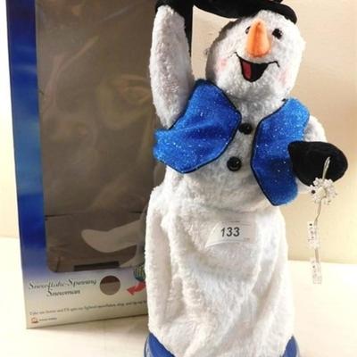 6337/133 Snowflake Spinning Snowman ~ 17" ~ Battery Operated