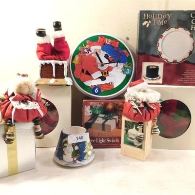 6337/146 Large Lot OF Christmas Decorations ~ Tree Light Switch / Candle Holder / Etc