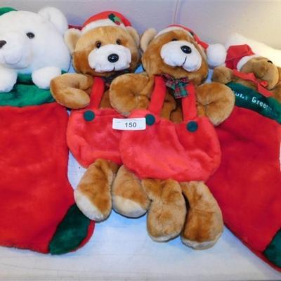 6337/150 Lot of 4 Stockings ~ Bears