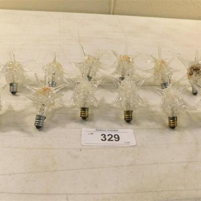 6337/329 Lot of 12 ~ Vintage Spun Glass Bulbs