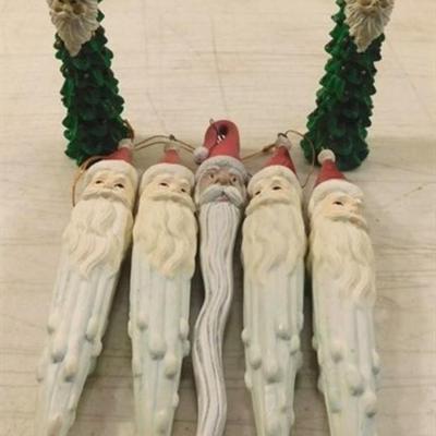 6337/330 Lot of Santa and Tree Ornaments