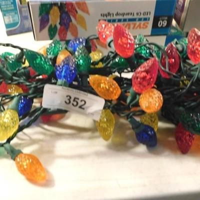 6337/352 Diamond Cut LED C7 Christmas Lights 100 count ~ No Box