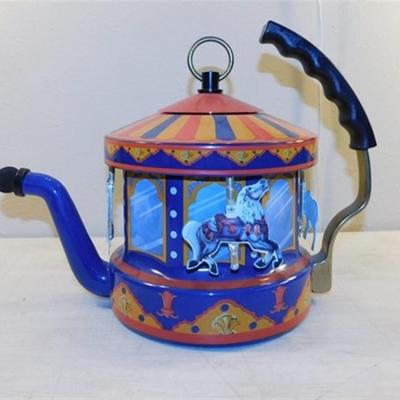 6337/220 MKI Kamenstein World of Motion Tea Kettle Carousel with Spout Cap 15" x 8" x 10.5"