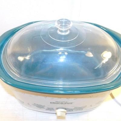 6337/255 Rival Crockpot Stoneware Slow Cooker ~ Grape Design 16.5" x 10" with Lid