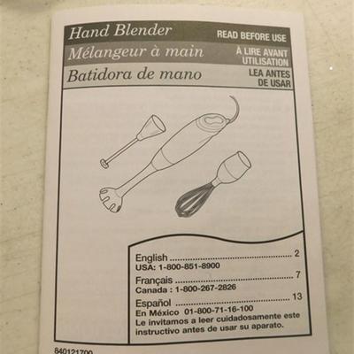 6337/264 Hamilton Beach Hand Blender ~ Model # 59780