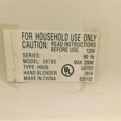 6337/264 Hamilton Beach Hand Blender ~ Model # 59780