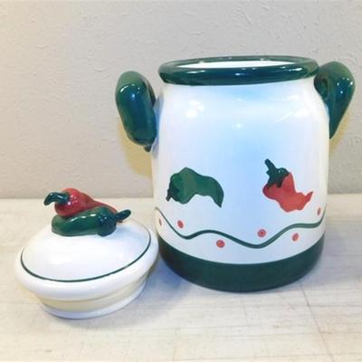 6337/267 Lot of 3 Chili Pepper Canisters ~ Large 9.5 / Medium 8" / Small 7"