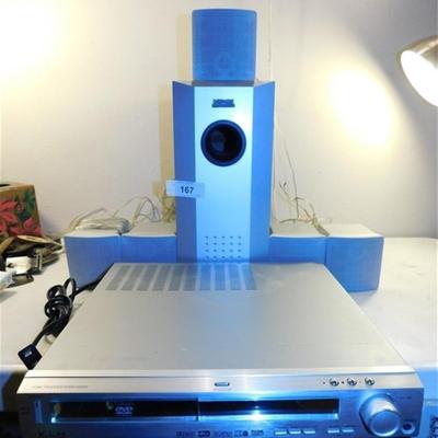 6337/167 KLH-HA 900 DVD Home Theatre Receiver with Subwoofer and Speakers ~ No Remote
