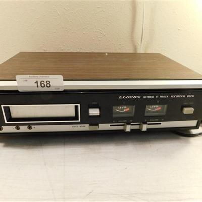 6337/168 Vintage Lloyds Stereo 8 Track Recorder Deck Model Y639W-07A ~ Status Unknown