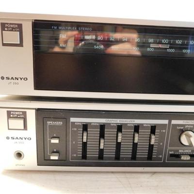 6337/172 Lot of 2 ~ Vintage Sanyo Stereo Integrated Amplifier JA-350 / Vintage Sanyo Stereo Compact Tuner JT-250