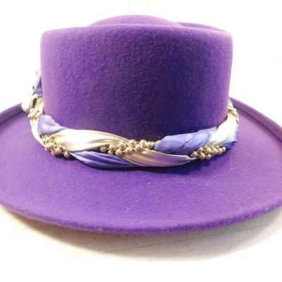 6337/314 Ladies Purple Hat with Gold Accents