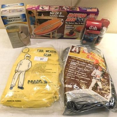 6337/97 Miscellaneous Lot of Utility Items ~ TV Screen Cleaner / Jogging Exercise Suit/ Foul Weather Gear