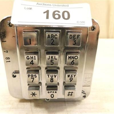 6337/160 Vintage Western Electric Pay Phone Touchtone Dial ~ Metal ~ 3.5 x 3.5 ~ 70B ~ January 7 1981