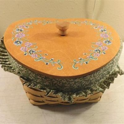 6337/203 Peter Boro Basket Heart Shape Lidded Musical Jewelry Box