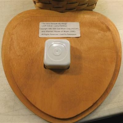 6337/203 Peter Boro Basket Heart Shape Lidded Musical Jewelry Box