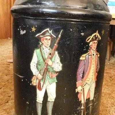 6337/212 Antique Borden's Metal Jug / Can ~ Stamped Borden's